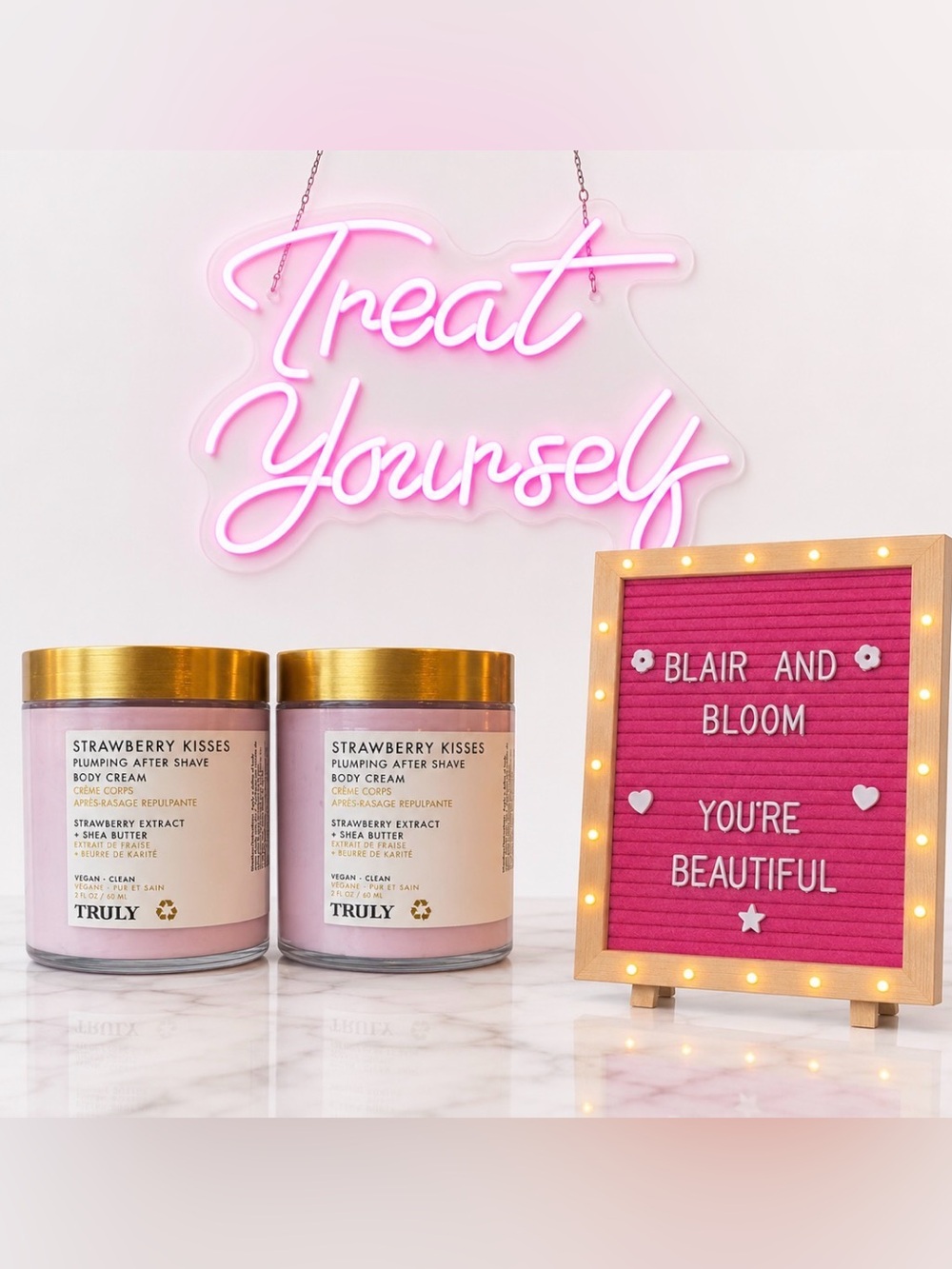Truly Beauty Strawberry Kisses Plumping After Shave Body Cream Bundle